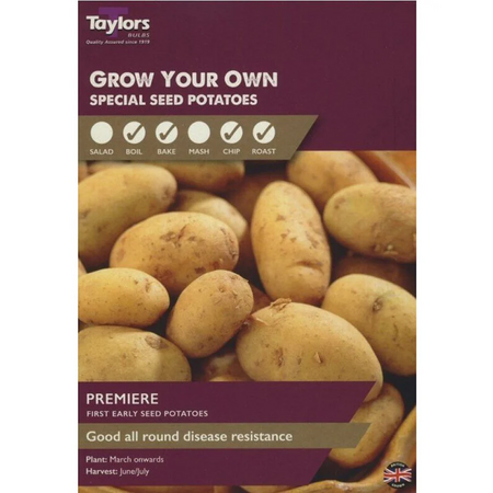 Premiere Main First Early Crop Seed Potatoes (pack of 10 Tubers)