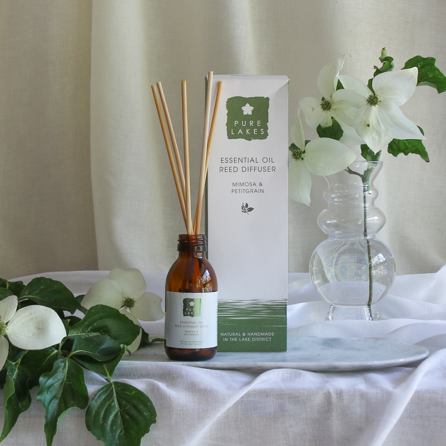 Pure Lakes Mimosa & Petitgrain Reed Diffuser 125ml - Beetham Nurseries