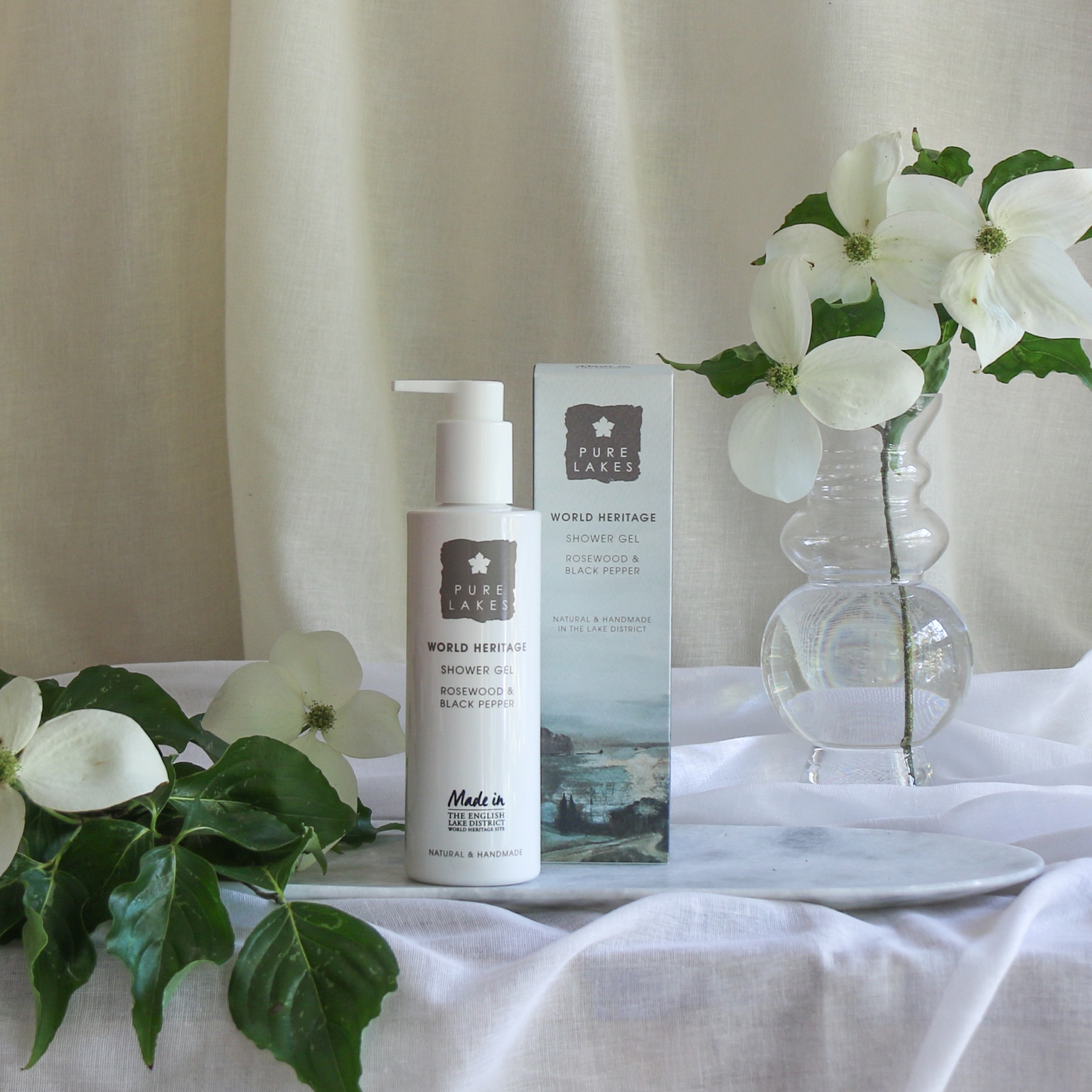 Pure Lakes Rosewood & Black Pepper Shower Gel 250ml Beetham Nurseries