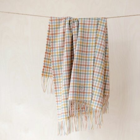 Rainbow Gingham Super Soft Lambswool Baby Blanket by Tartan Blanket Co.