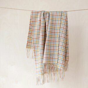 Rainbow Gingham Super Soft Lambswool Baby Blanket by Tartan Blanket Co.