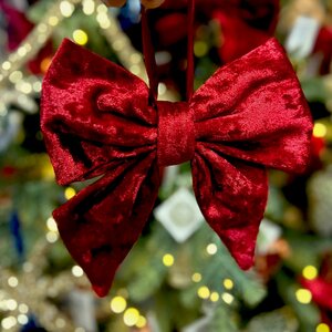 Red Velvet Bow Tree Ornament