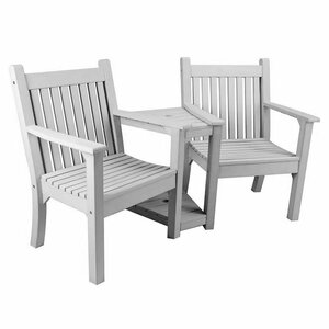 Sandwick Winawood 2 Seater Wood Effect Grey Love Seat