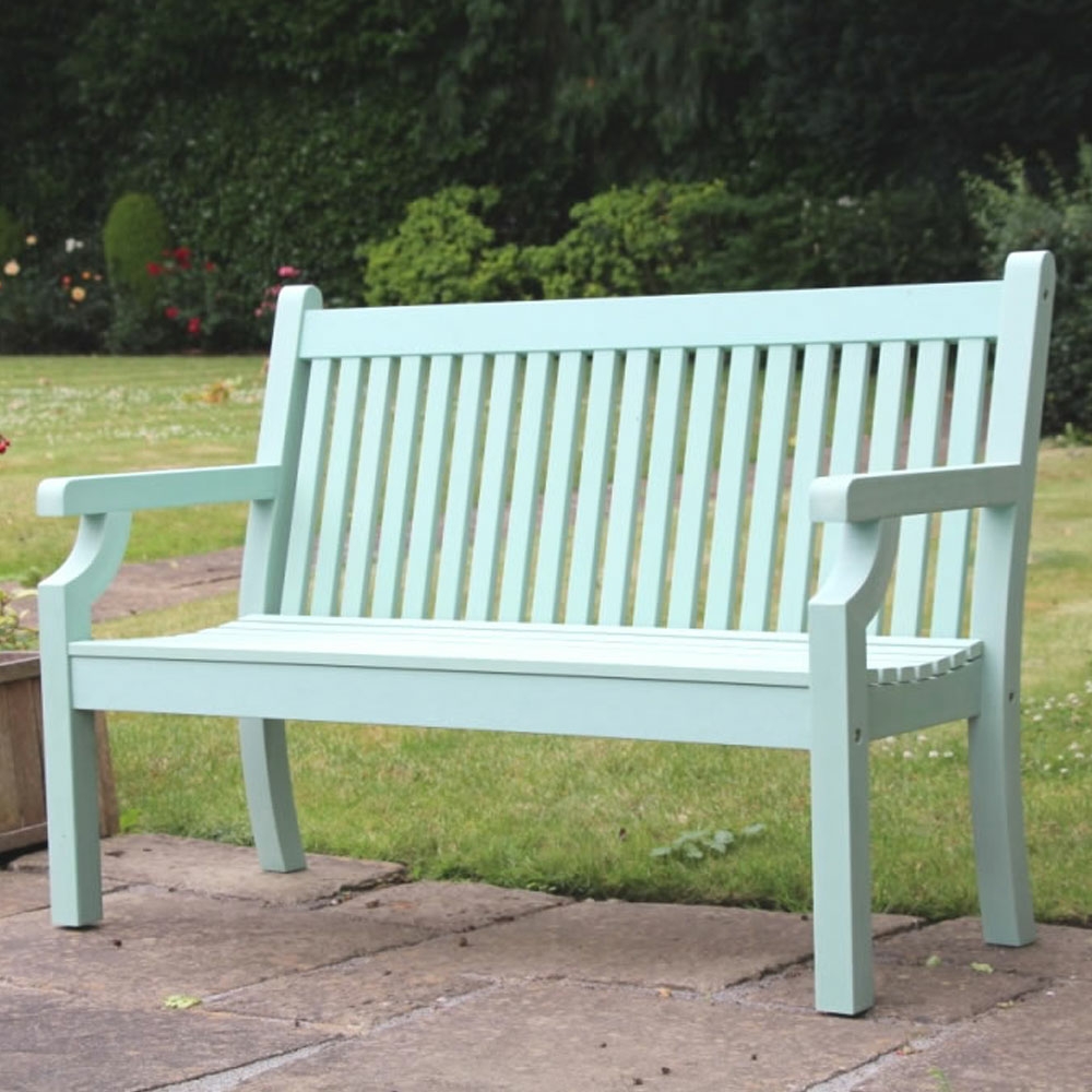 Sandwick Winawood 3 Seater Wood Effect Duck Egg Green Bench Beetham