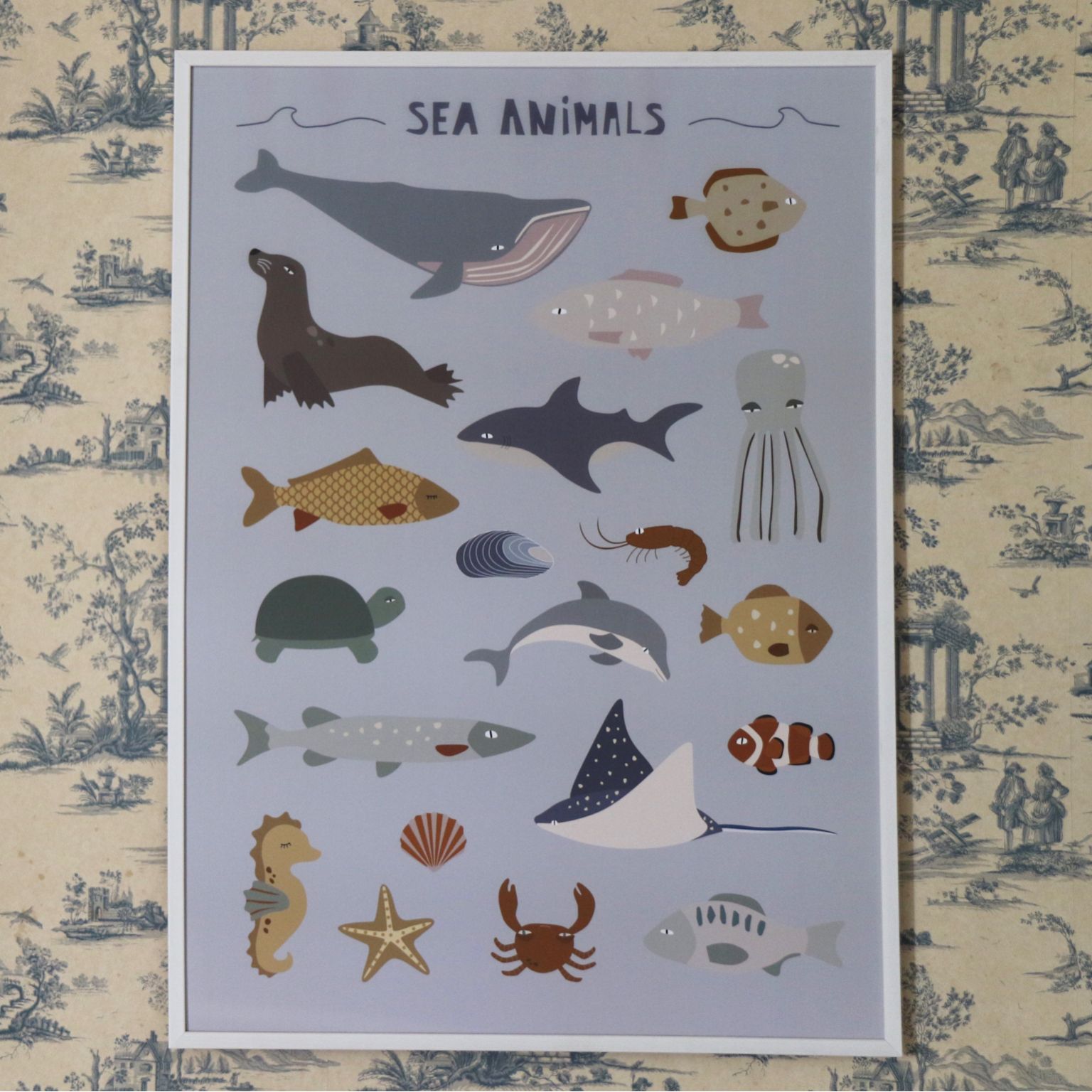 Sea Animals Framed Print (52x72cm) - Beetham Nurseries Sea Animals Framed Print (52x72cm) - Beetham Nurseries