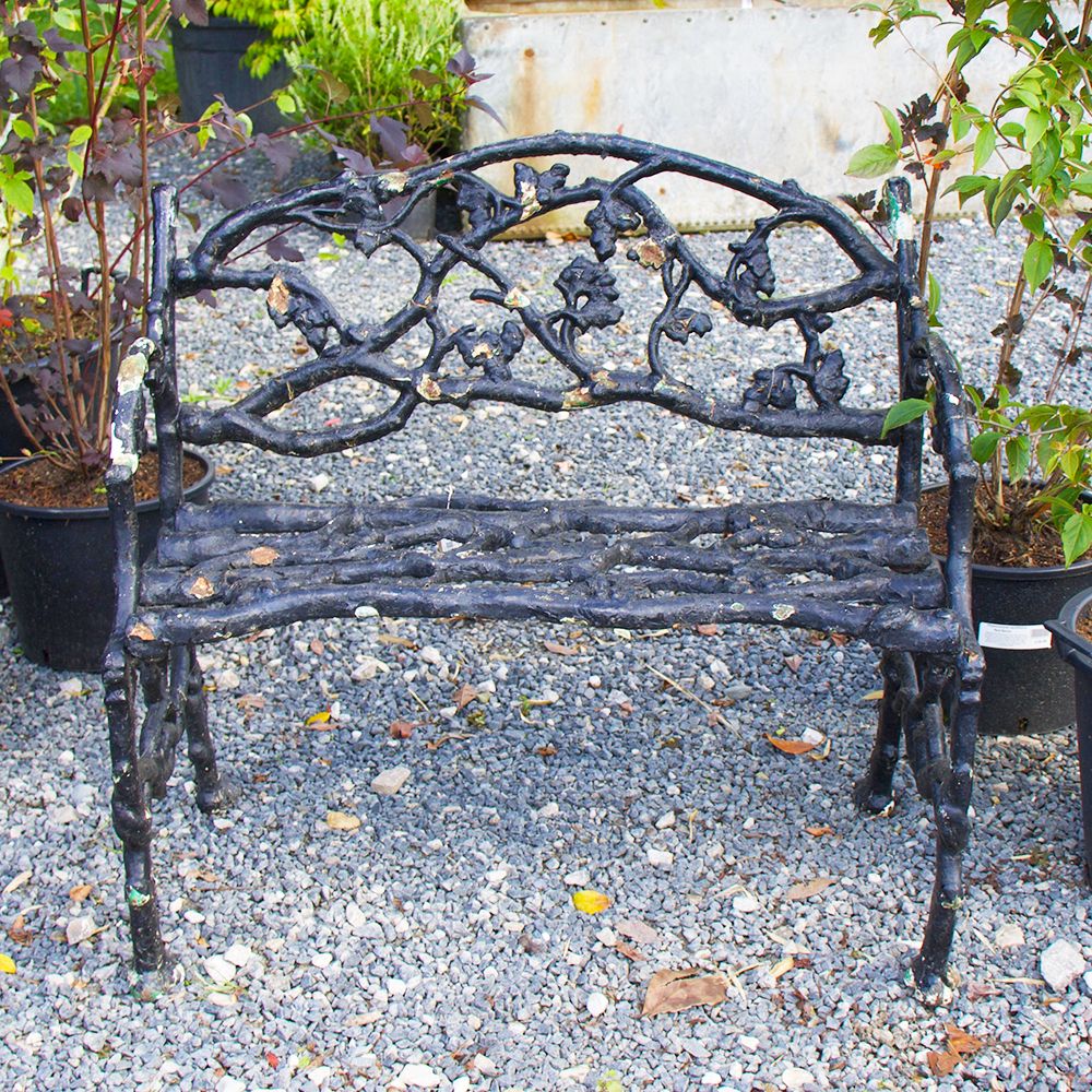 Black cast online iron garden bench