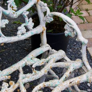 Serpent and Twig White Cast Iron Bench