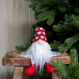 Sitting Santa with Red and White Hat