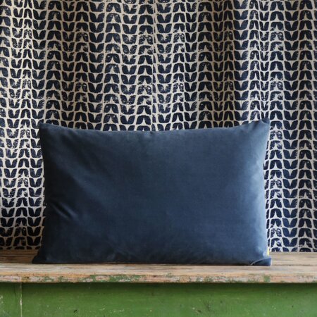 Slate Blue Velvet Feather Filled Cushion 40x60cm