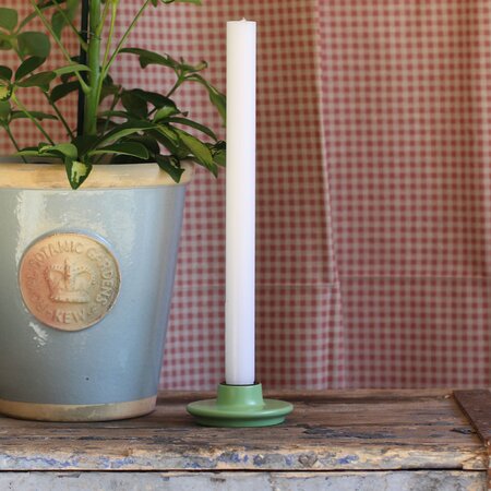 Small Porcelain Green Candle Holder
