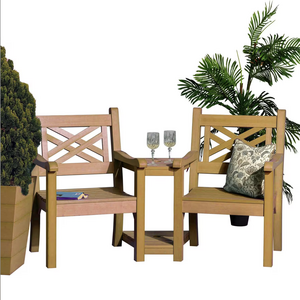 peyside Love Seat - New Teak