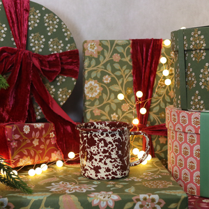 Splatter Enamel Mug Burgundy and Cream 12oz