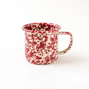 Splatter Enamel Mug Burgundy and Cream 12oz