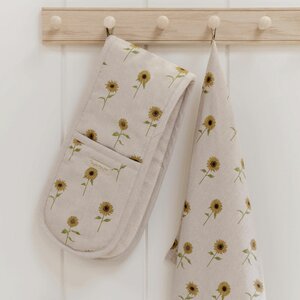 Sunflowers Linen Double Oven Glove by Sophie Allport