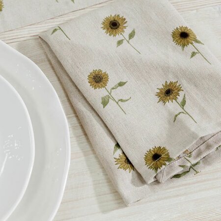 Sunflowers Linen Set of 4 Napkins by Sophie Allport