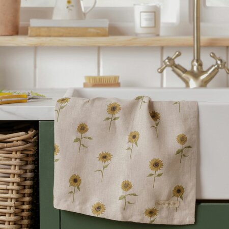 Sunflowers Linen Tea Towel by Sophie Allport