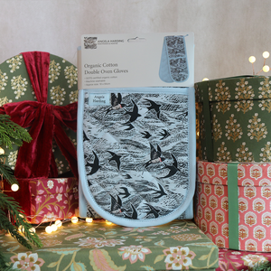 Swallow And Sea Oven Gloves