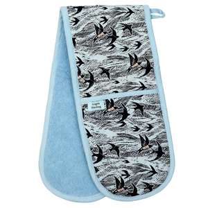 Swallow And Sea Oven Gloves