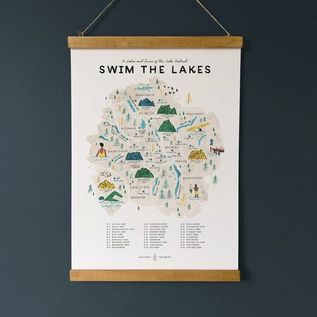 Swim the Lakes A3 Tube & Hanger by Oldfield Design Co