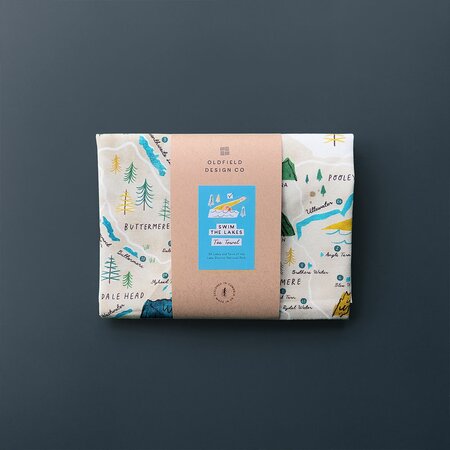 Swim The Lakes Tea Towel by Oldfield Design Co