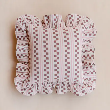 TBCo Cotton Cushion in Pink Ruffle