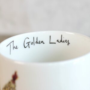 The Golden Ladies Chicken Mug by Anna Wright
