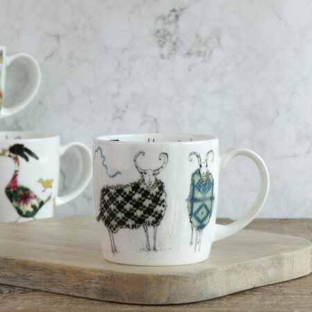 The Knitting Circle Sheep Mug by Anna Wright