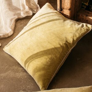 Unari Olive Green Velvet Cushion 50x50cm