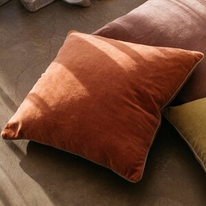 Unari Washed Coral Velvet Cushion 50x50cm