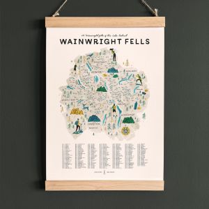 Oldfield Design Wainwright Fells Map with Frame