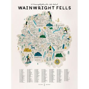Oldfield Design Wainwright Fells Map with Frame