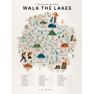 Oldfield Design Walk the Lakes Map with Frame