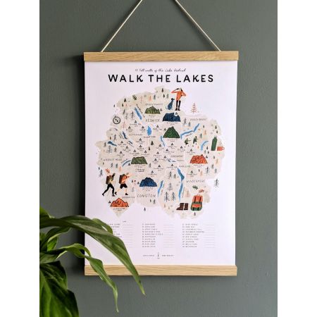 Oldfield Design Walk the Lakes Map with Frame