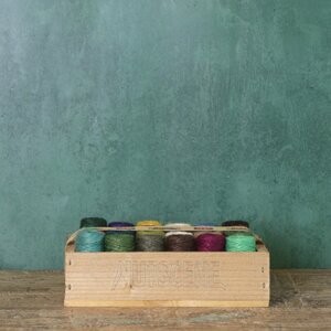 Wooden Crate of Mini Nutscene Heritage Twine Spools