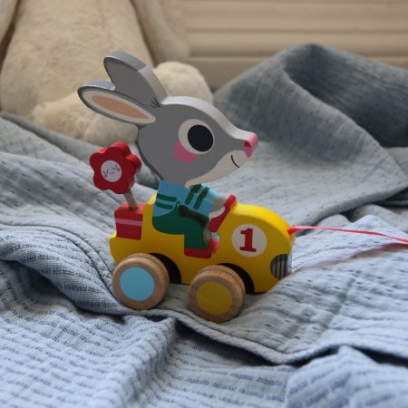 Wooden Pull Along Toy Rabbit - image 1