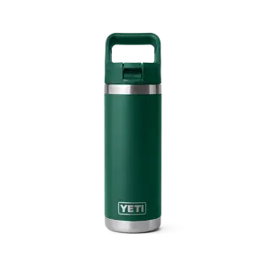 YETI Rambler® 18 Oz Water Bottle With Colour-Matched Straw Cap in Black Forest Green