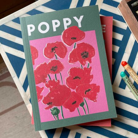 Yve Print Co Poppy Illustration A5 Lined Everyday Notebook
