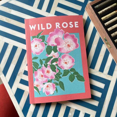 Yve Print Co Wild Rose Illustration A5 Lined Everyday Notebook